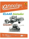 CLAAS Mähdrescher Matador GIGANT Bild- Ersatzteilliste & Explosionszeichnungen  - annoligno 160 -